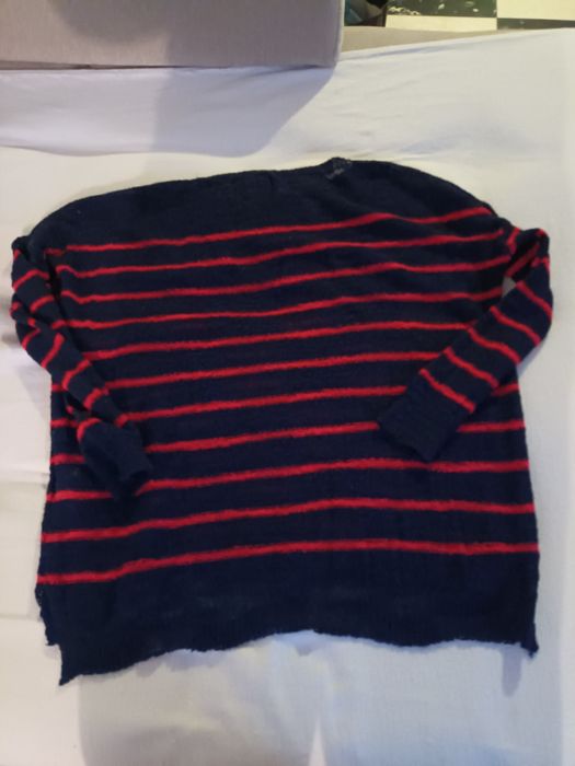 Pulover Superdray de femei marimea M negru cu dungi Roz ticlam