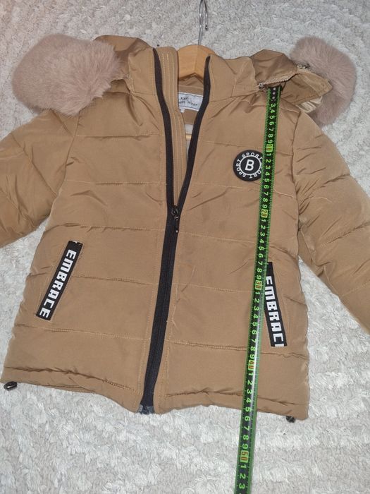 Geacă groasă de iarnă, cu glugă, pentru copii, marime 7-8 ani