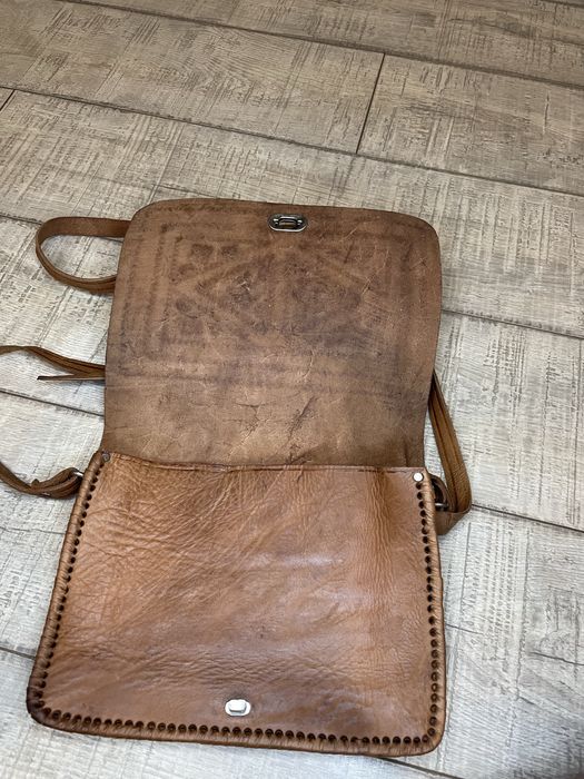 geanta unisex din piele de camila