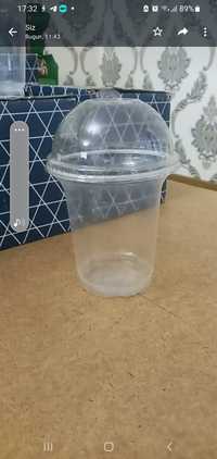 Пластиковые стаканчики с крышкой (500 мл)