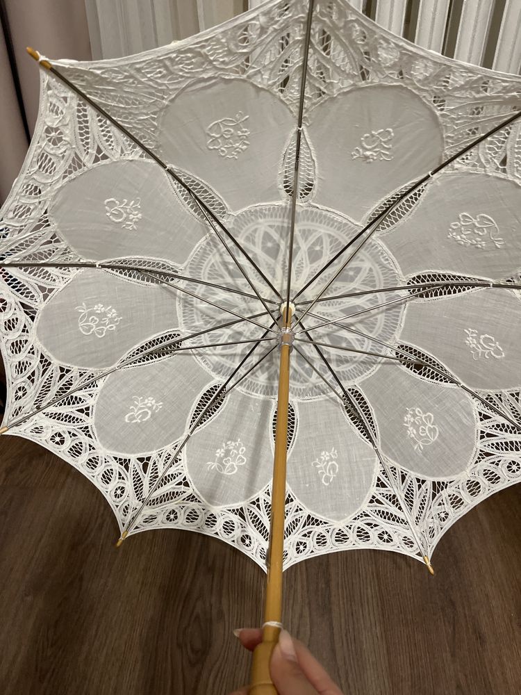 Новый ажурный тканевый зонтик