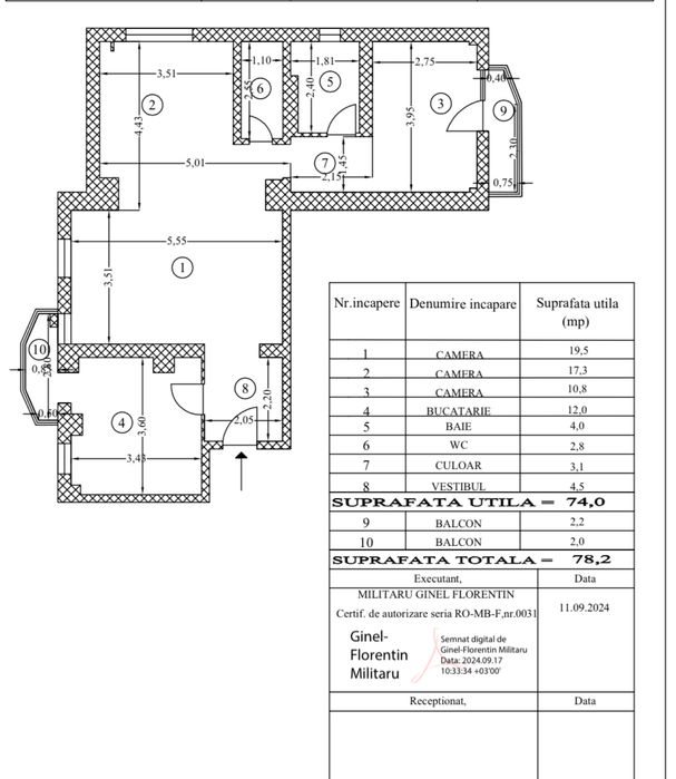 Mall Vitan Vanzare apartament 3 camere 2 bai centrala proprie