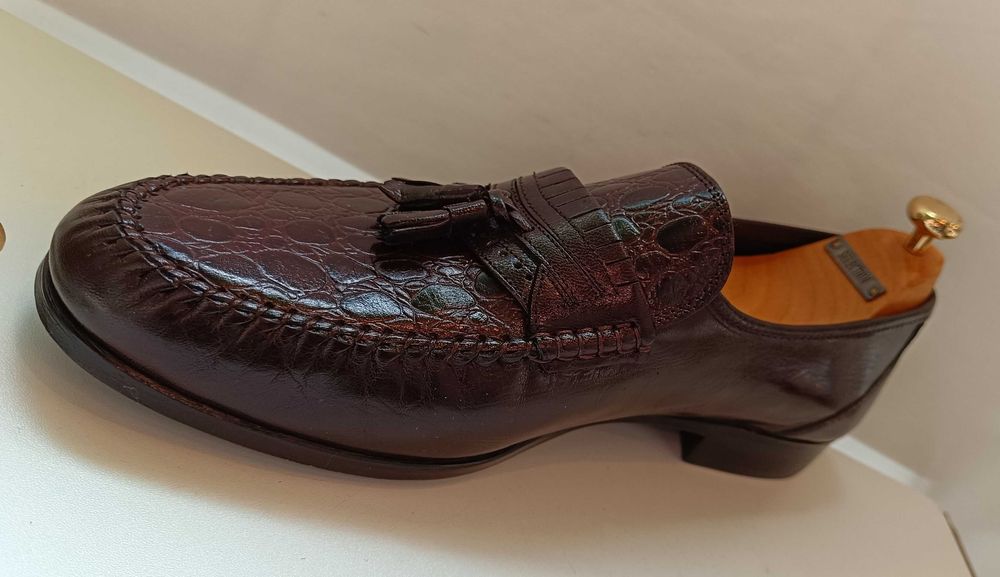 Pantofi loafer de lux 44.5 45 lucrati manual Towncraft NOI piele nat.