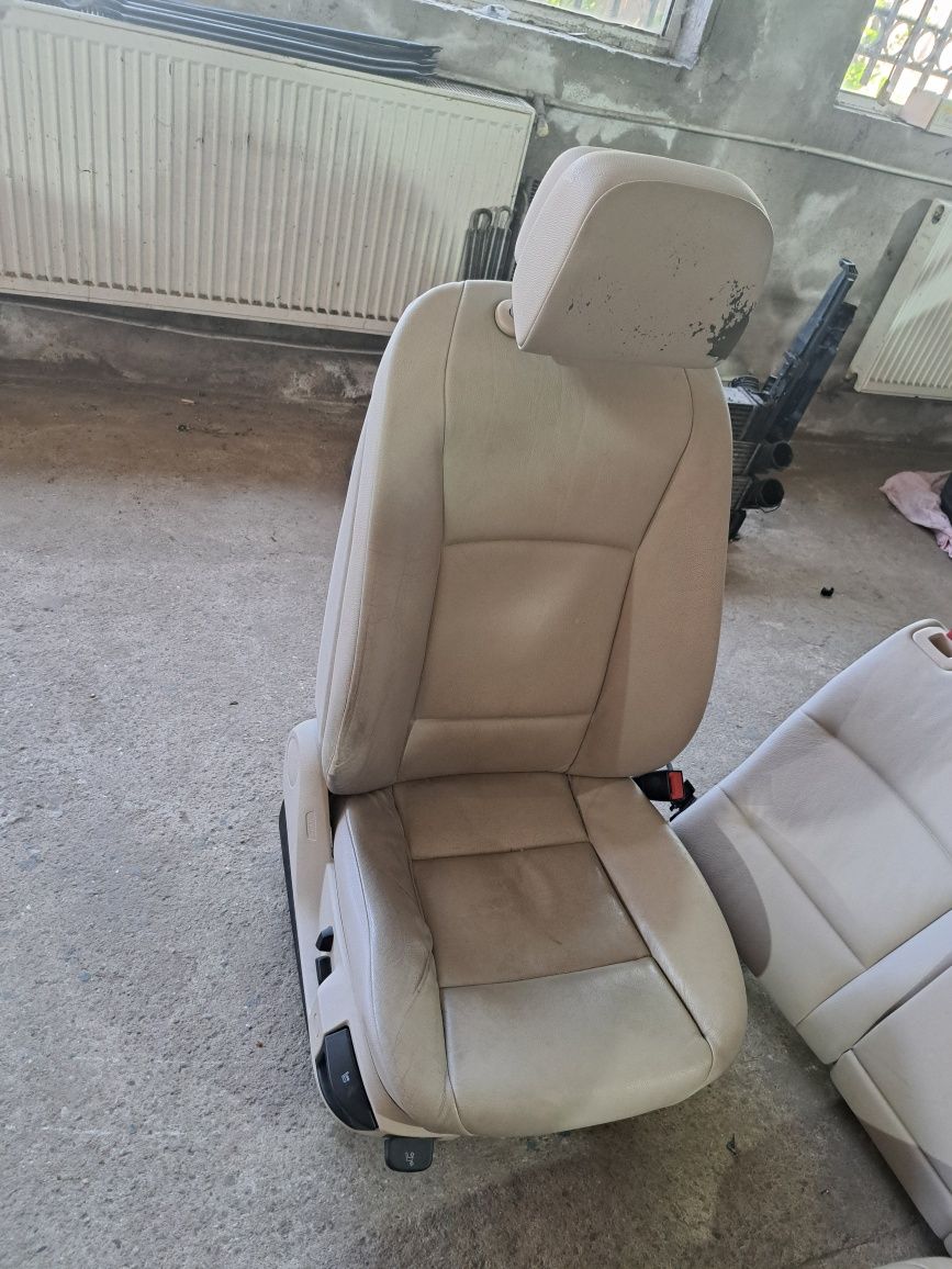Interior piele crem incalzit bmw f11 seria 5 scaune si banchete