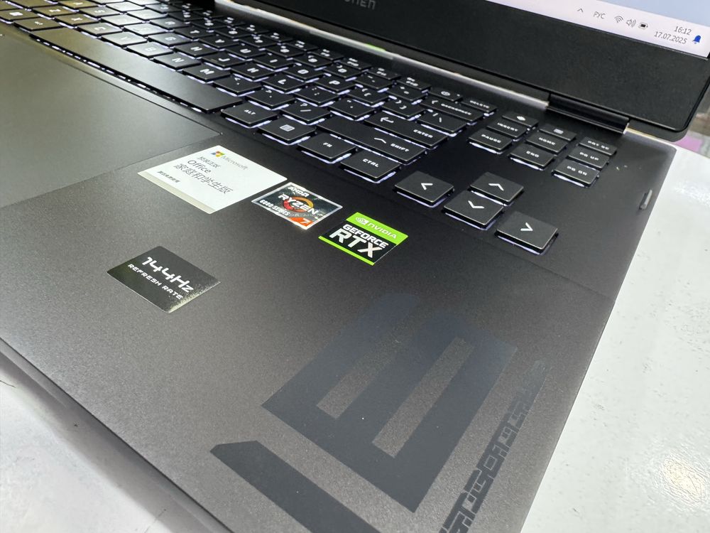 Hp omen ddr5 16/512 ryzen 7 6800H 4 kun ishlagan RTX 3050 videokarta