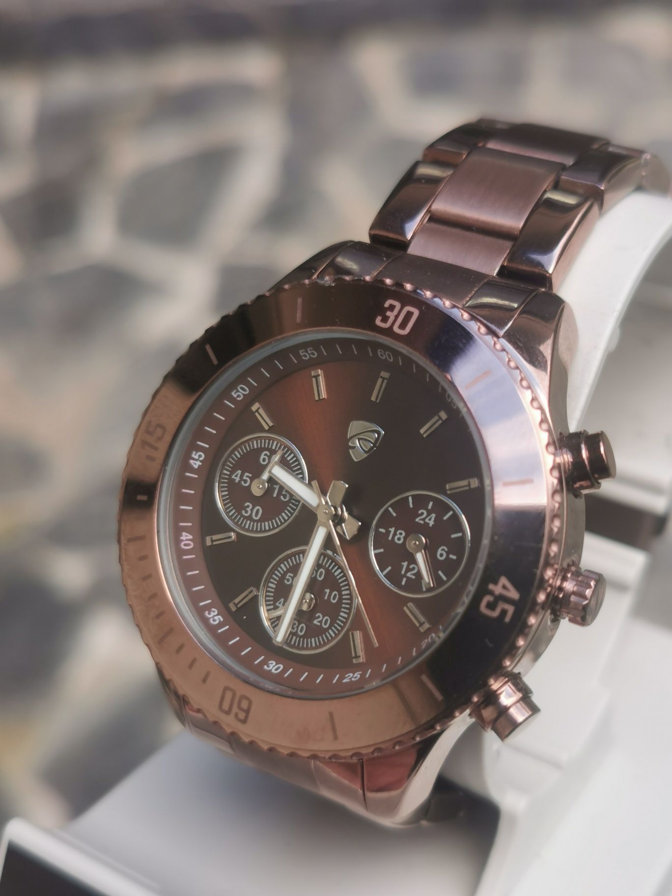 Ceas Auriol Chronograph - AM-PM - Chocolate - 39,5 mm