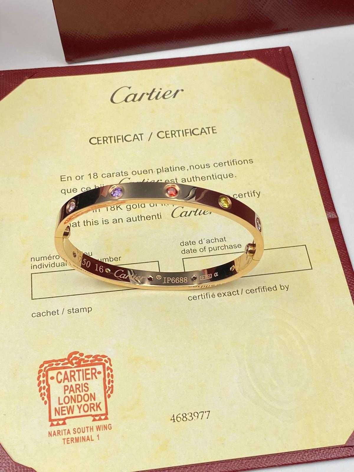 Brățară Cartier LOVE 16 aur roz 750 cu 10 diamante