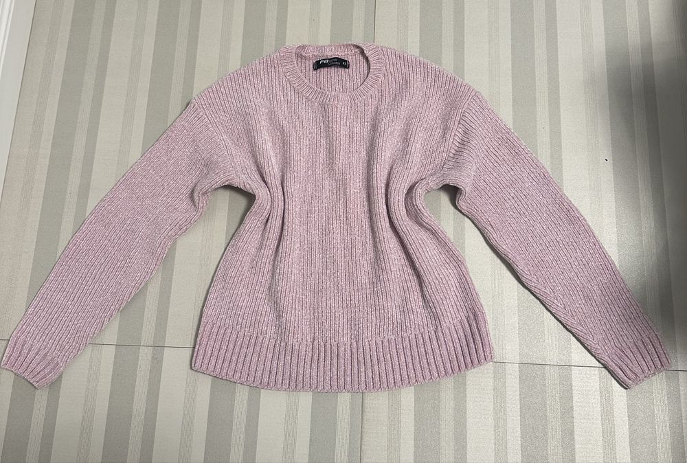 Pulover FB Sister tricotat roz pudrat