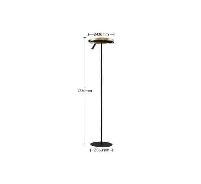 Lampadar Lucande Matwei Brass reglabila Design, din aluminiu, negru