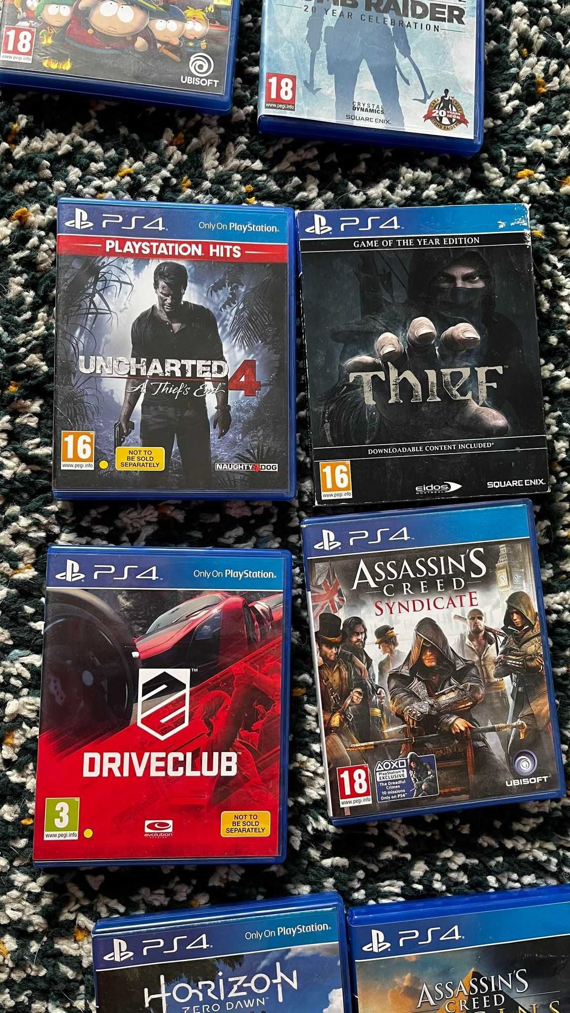 vand jocuri ps4: assassins creed, tomb raider, the last of us, syberia