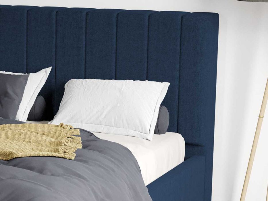 Pat Tapitat pentru saltea 190 Adam Albastru Falcone 80 rabatabil+lada