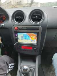 Navigatie MP5 Casetofon Seat Ibiza Waze YouTube prin MirrorLink BT USB
