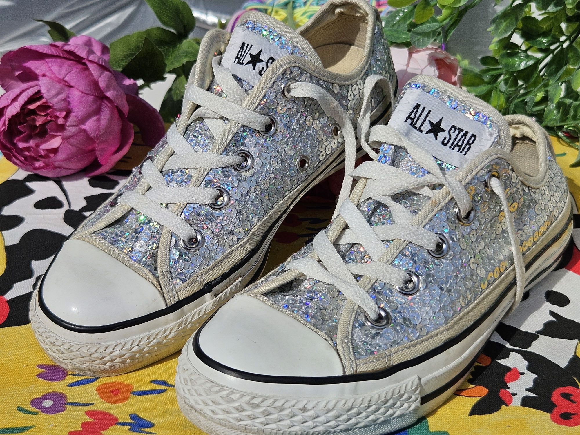 Converse оригинални кецове с пайети