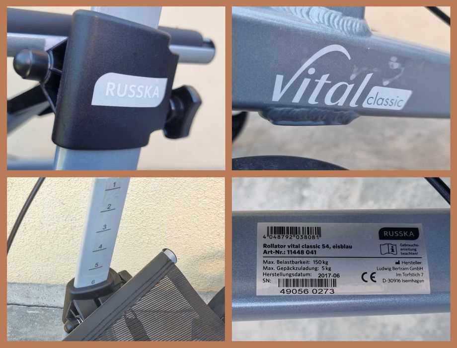 Rolator Russka, cadru de mers cu roti, rollator pliabil