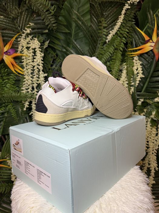 Lanvin Curb Suede White Grey