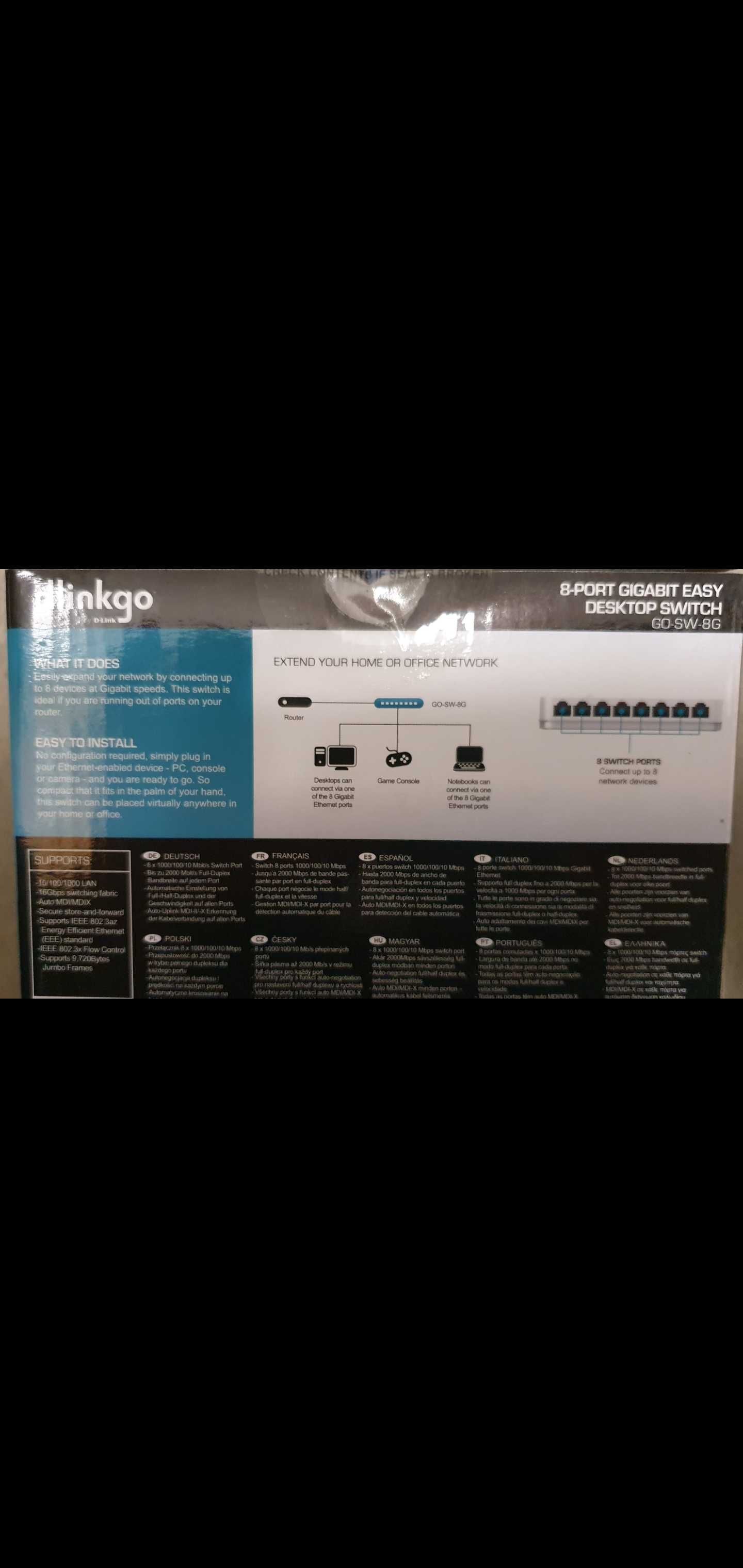 Switch D-Link GO-SW-8G, 8-Port 10/100/1000Mbps