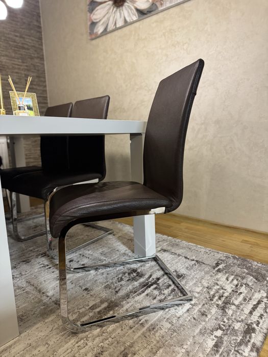 Masa cu 6 scaune piele ecologica