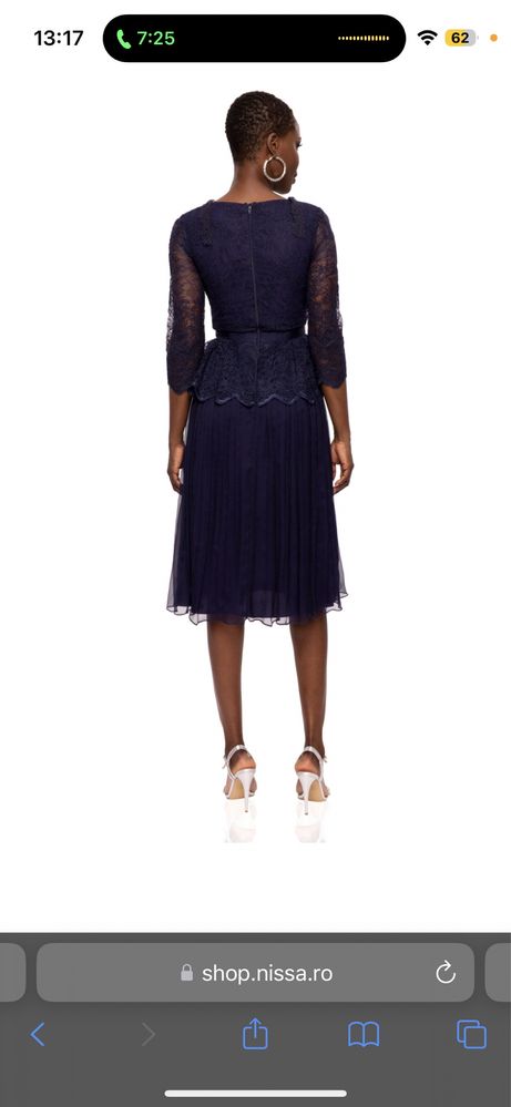 Rochie de matase cu dantela / marimea 40 / NISSA