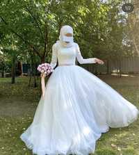 Продам свадебное платье закрытое (мусульманское)