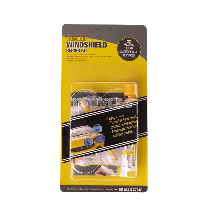 Ремонтен комплект, лепило за поправка на спукано  стъкло на кола