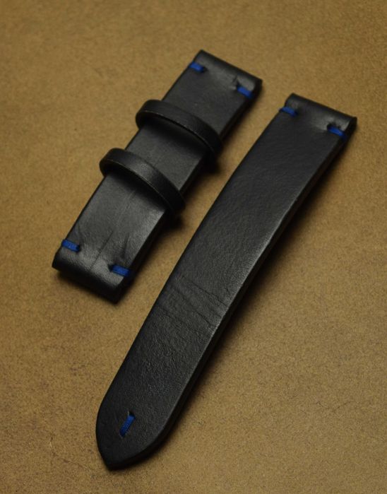 Каишка за часовник Естествена кожа ръчна изработка черен цвят