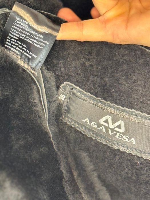 Palton din piele si blana naturala-miel