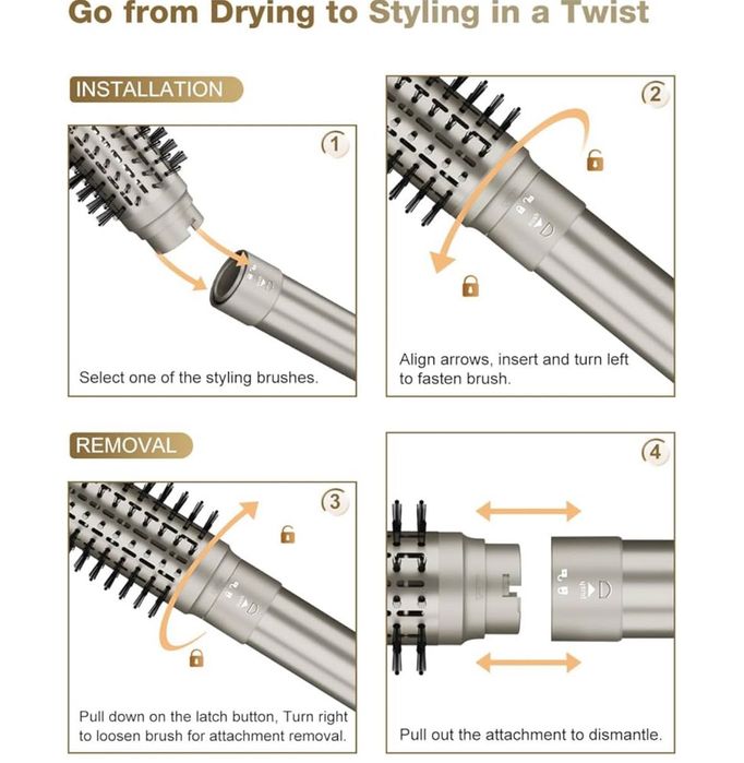 7MAGIC четка за сешоар и уред за оформяне на коса 6 в 1