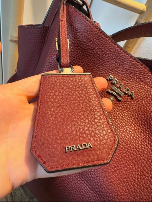 Geanta umar piele naturala Prada culoare burgundy