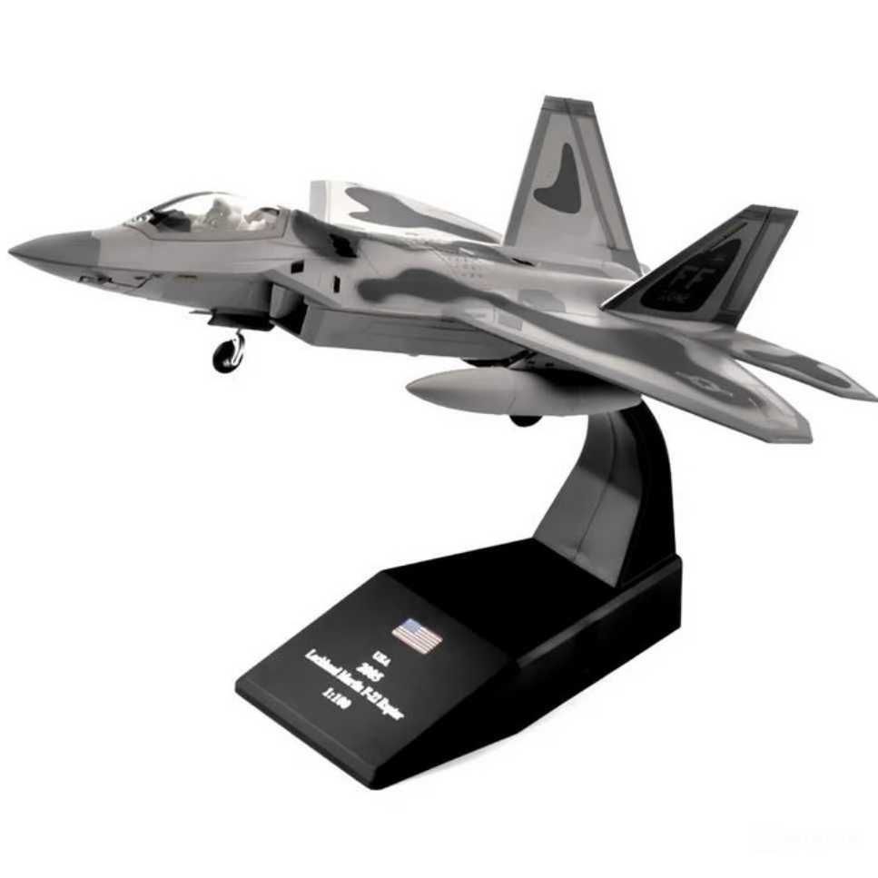 Macheta avion metalica Lockheed Martin F-22 Raptor 1:100 18cm