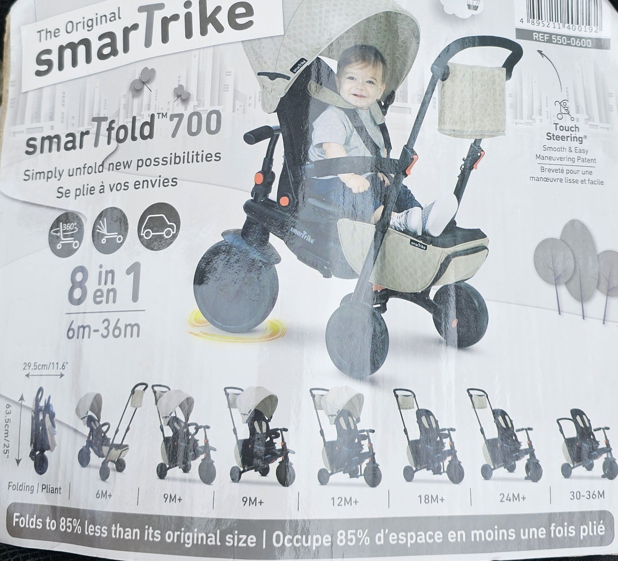 Smart Trike - Детска сгъваема триколка SmarTfold 700 8в1