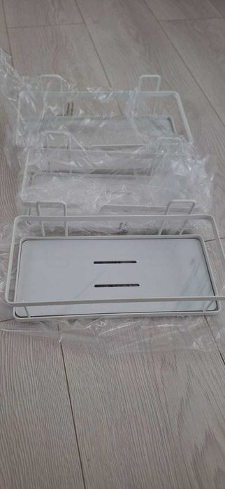 Raft Duș Alb,Etajera– Fără Găurire