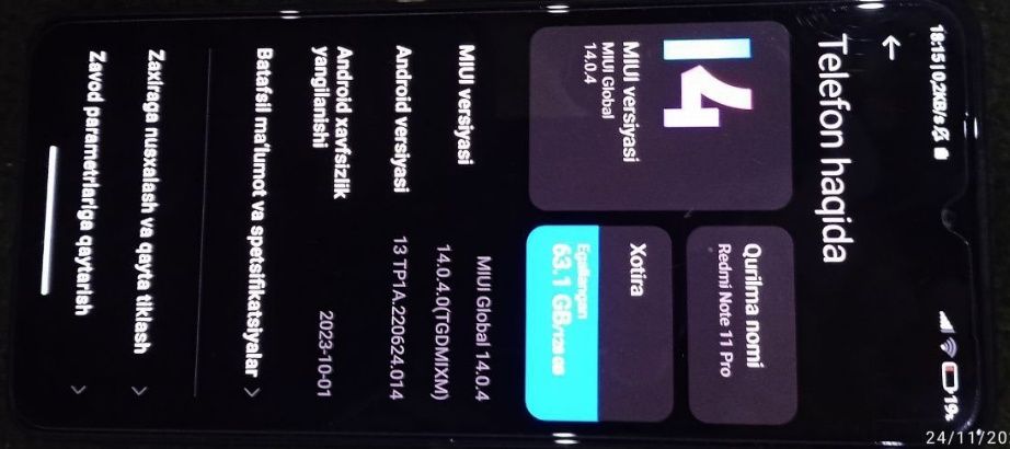 Redmi note 11 pro 8/128gb