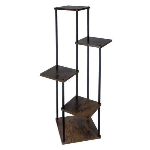 Suport flori RUHHY, 5 etaje, 107 cm, metal + MDF, capacitate 75 kg