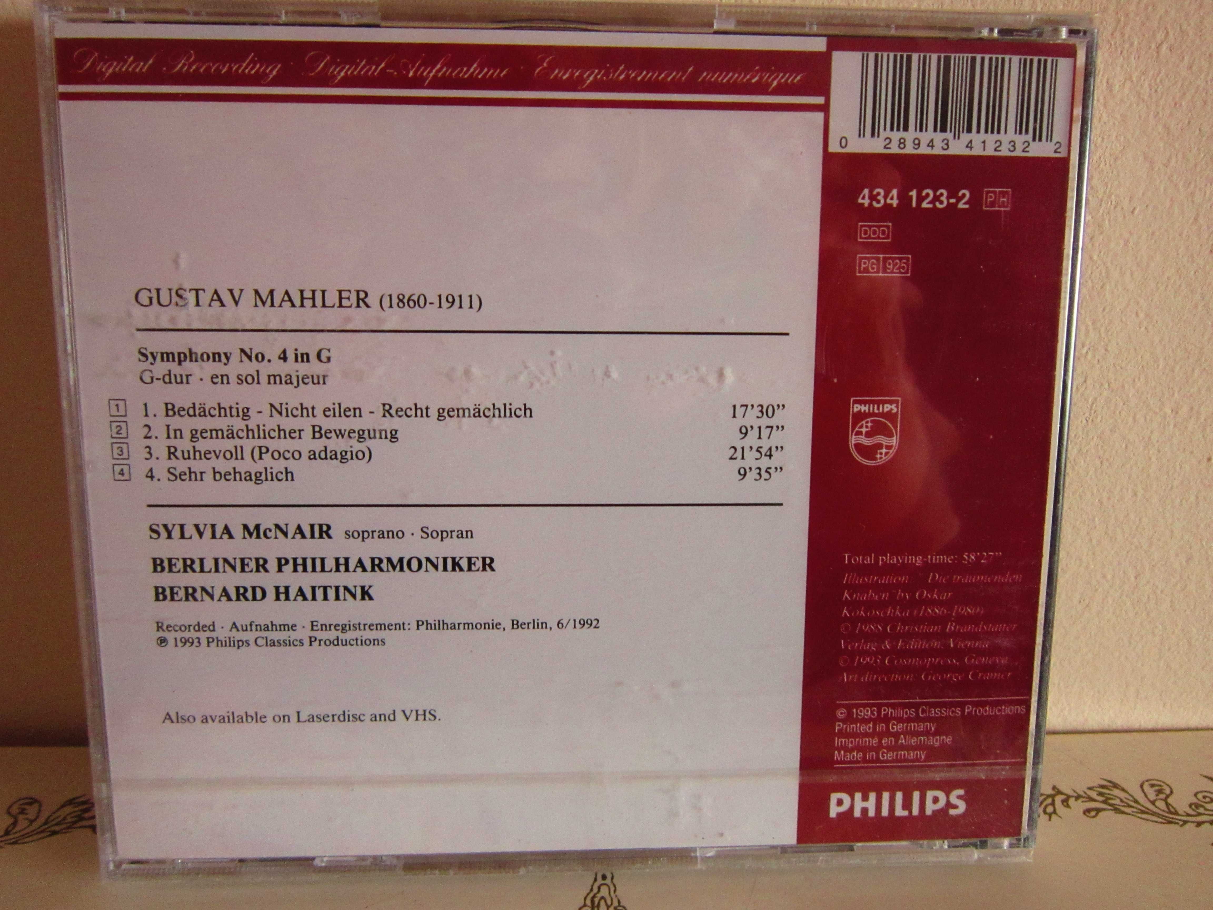 cd Mahler -Simfonia 4 si 5 dir.Bernard Haitink Berliner Philharmoniker