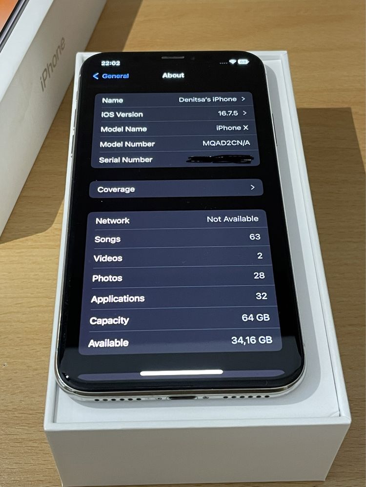 Iphone X 10   КАТО НОВ  64GB 80%