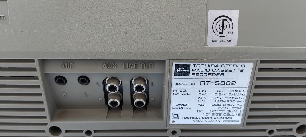 Radiocasetofon vechi colecție recorder original Toshiba RT-S802 Philip