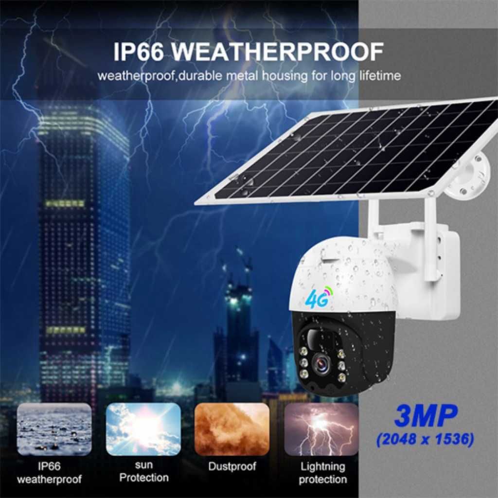Соларна камера 4G HD 3MP V380 Pro – Устойчива и надеждна охрана