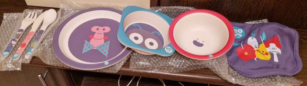 Set de vasele de bambus nou 7 piese