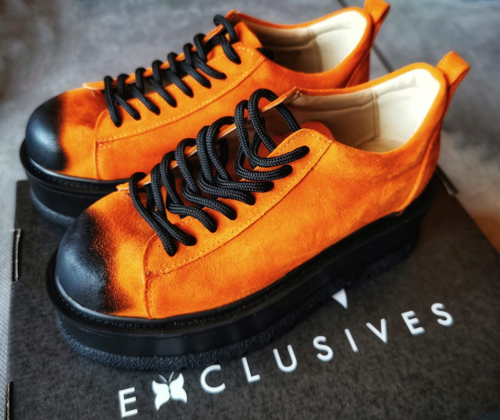 Sneakers Medellin Orange piele naturala