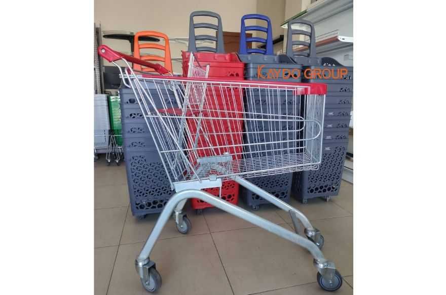 Метална количка за пазаруване 100лт с детска седалка