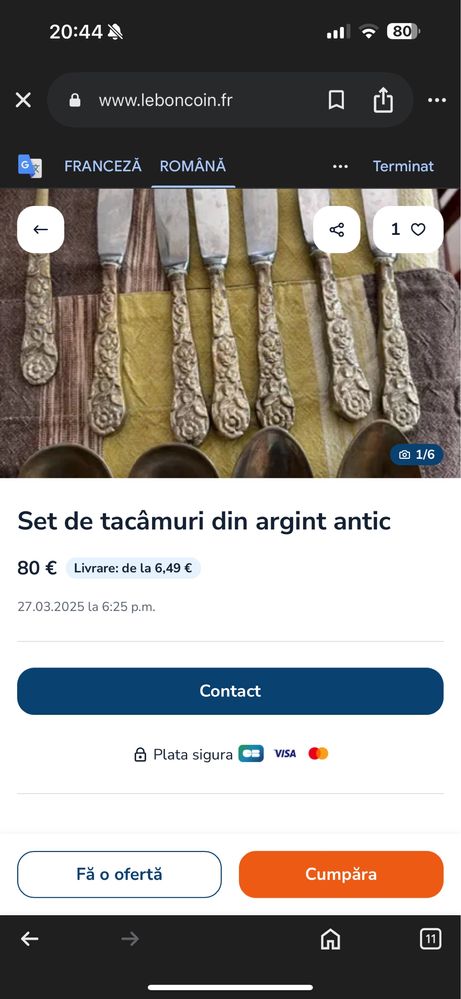 Set 2 cutite Antique kirk Stieff & Sons Sterling 1892 PRET FIX