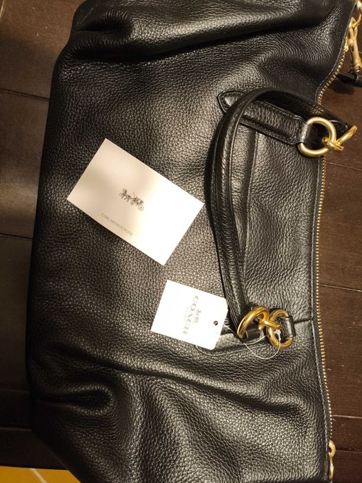 Кожена чанта Coach , нова, с допълнителна дълга дръжка