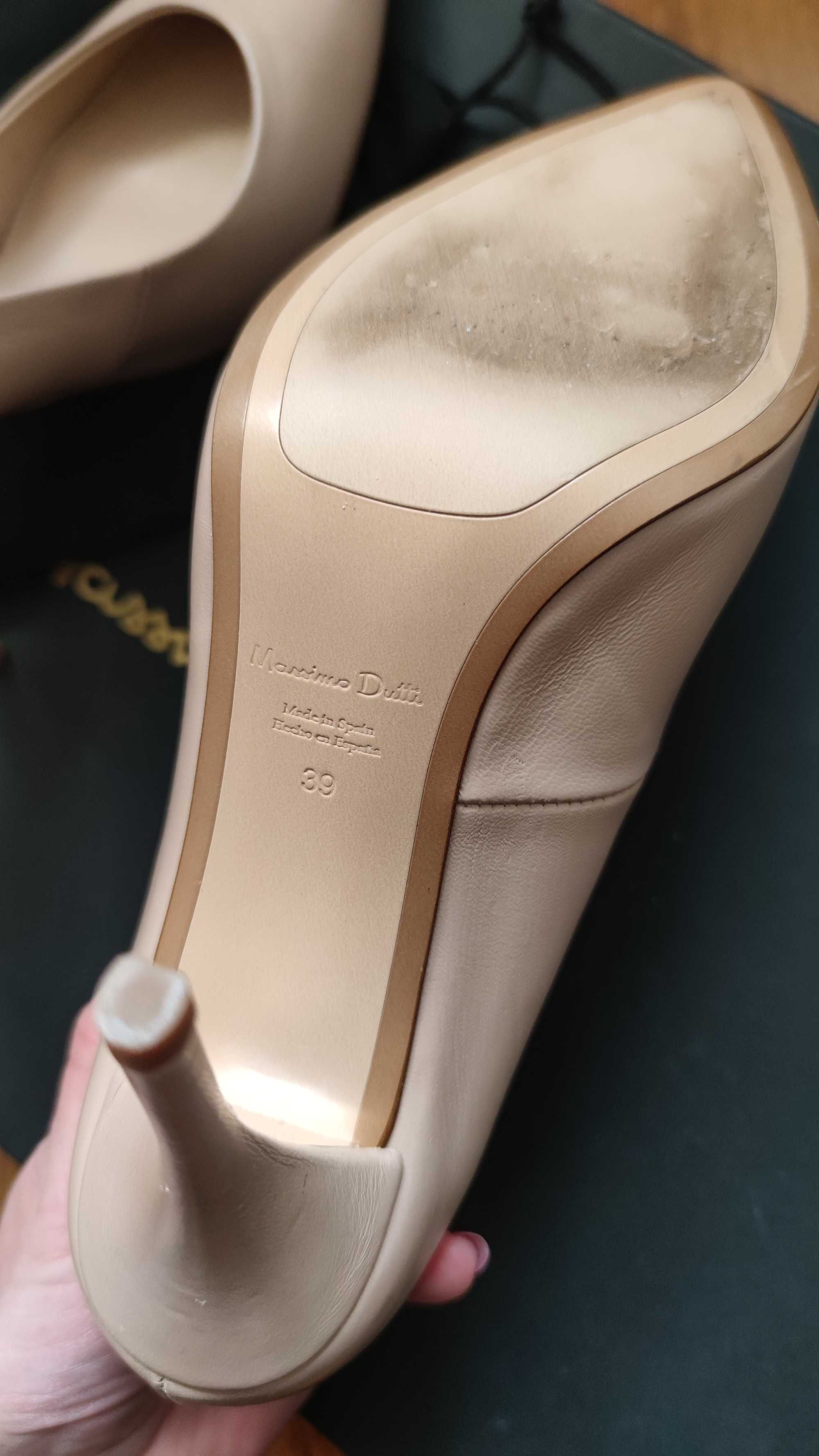 Pantofi piele nude / roz prafuit Massimo Dutti, stiletto, 39