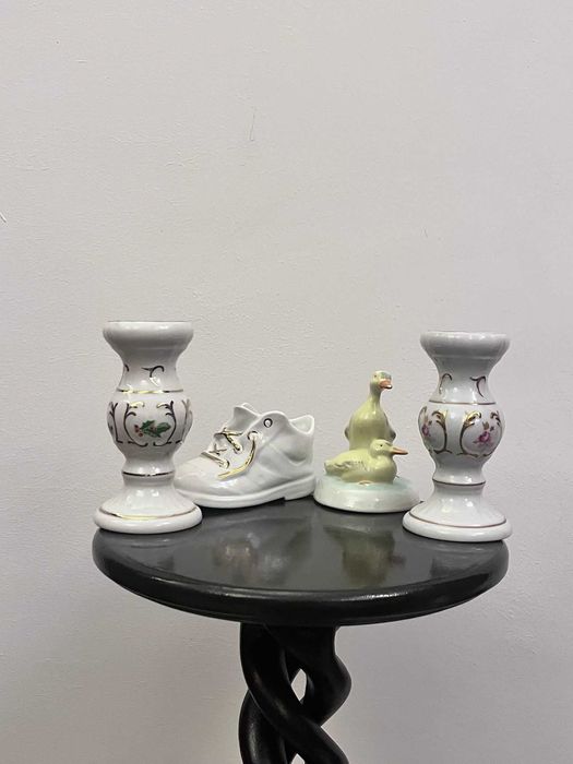 Set 4 bibelouri portelan Aquincum Budapesta marcat bibelou ieftin