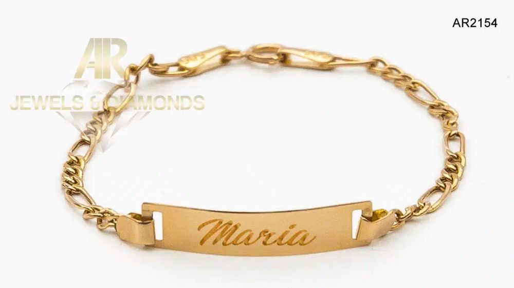 Bratara Aur 14 K Baby plate by ARJEWELS.RO