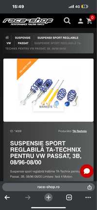 Vand suspesie sport TA-TECHNIX Passat B5/b5.5 Audi a6 C5 Skoda superb