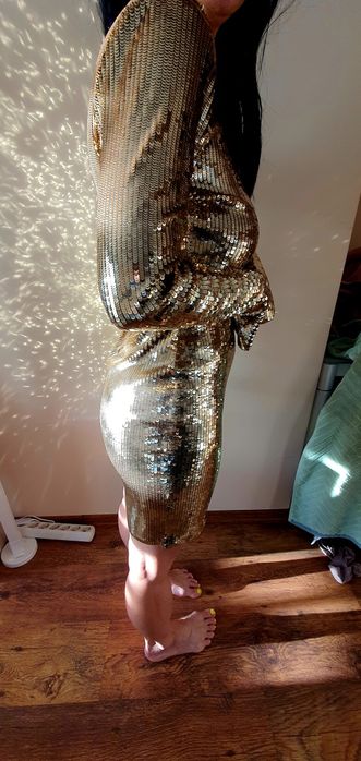 Рокля Michael Kors със златисти пайети