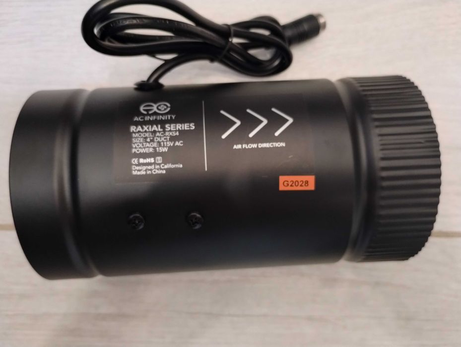 Ventilator inline AC Infinity Raxial S4 100mm cu controler viteză