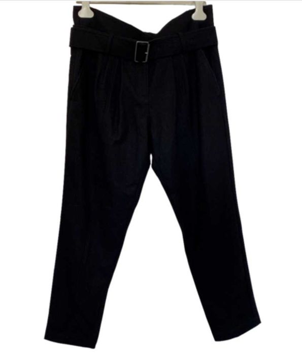 Burberry Brit Superbi Pantaloni Lana 3/4 Negru Creion Original UK