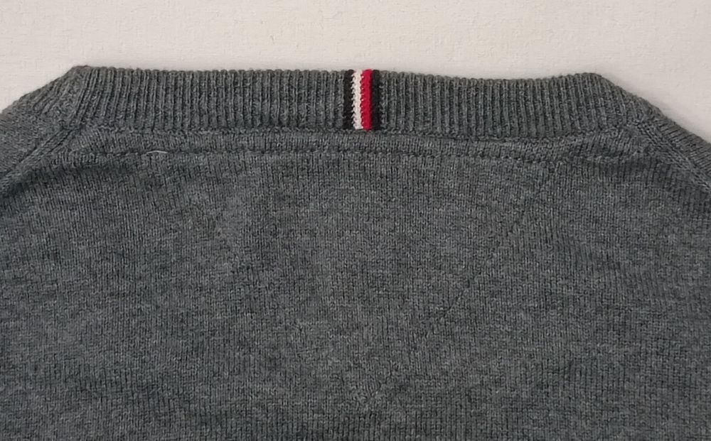 Tommy Hilfiger Pullover оригинален пуловер XS памучен сив пуловер